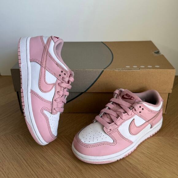 Nike Dunk Low ‘Pink/ White’ Kids Sneakers- SZ 12 C - Picture 1 of 13